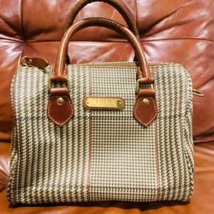 VINTAGE POLO RALPH LAUREN HOUNDSTOOTH MINI BOSTON HANDBAG PURSE